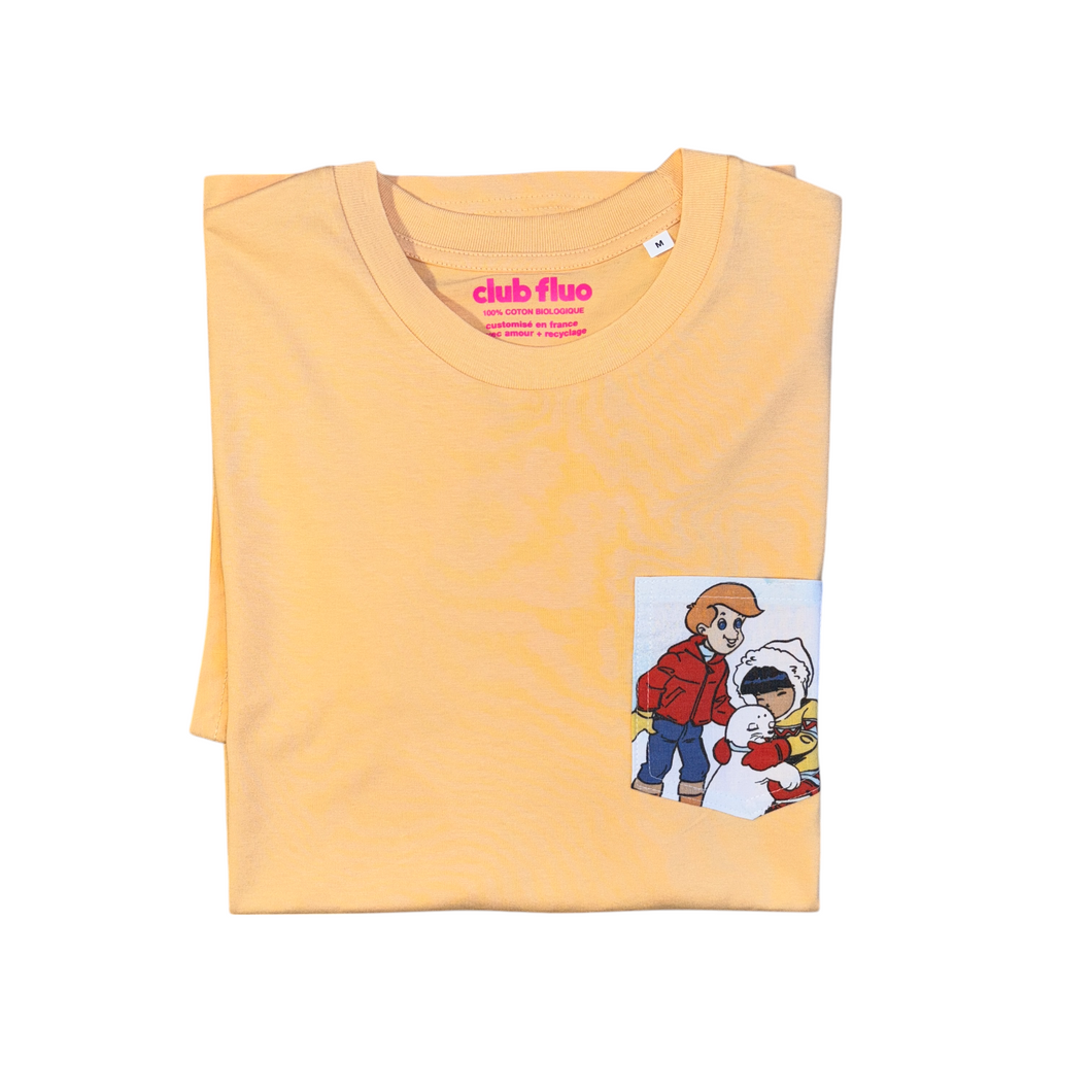 T-Shirt Poche - Bibifoc / Jaune - Coton Bio / Taille M