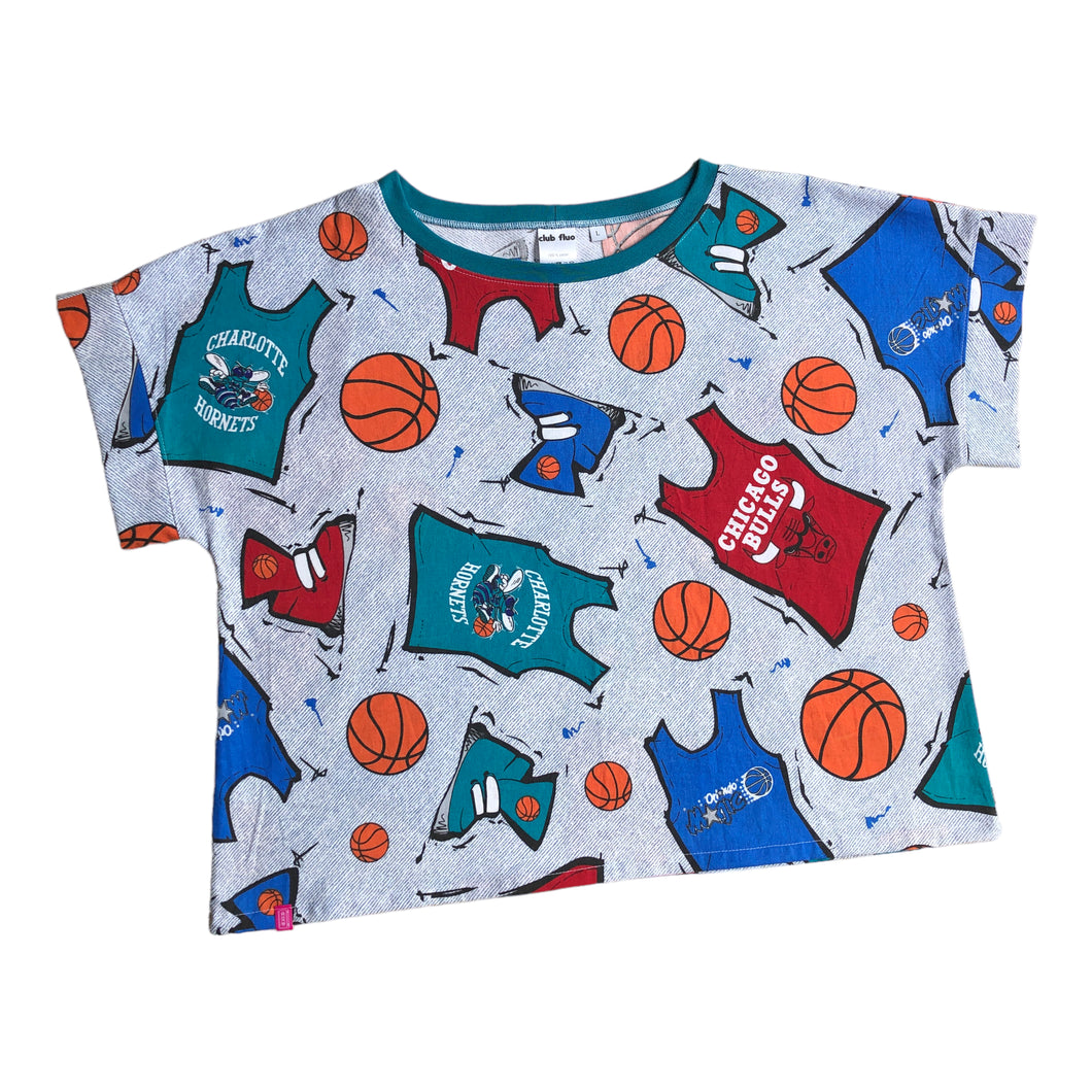 Boxy Top Upcyclé / NBA 90's / Taille L