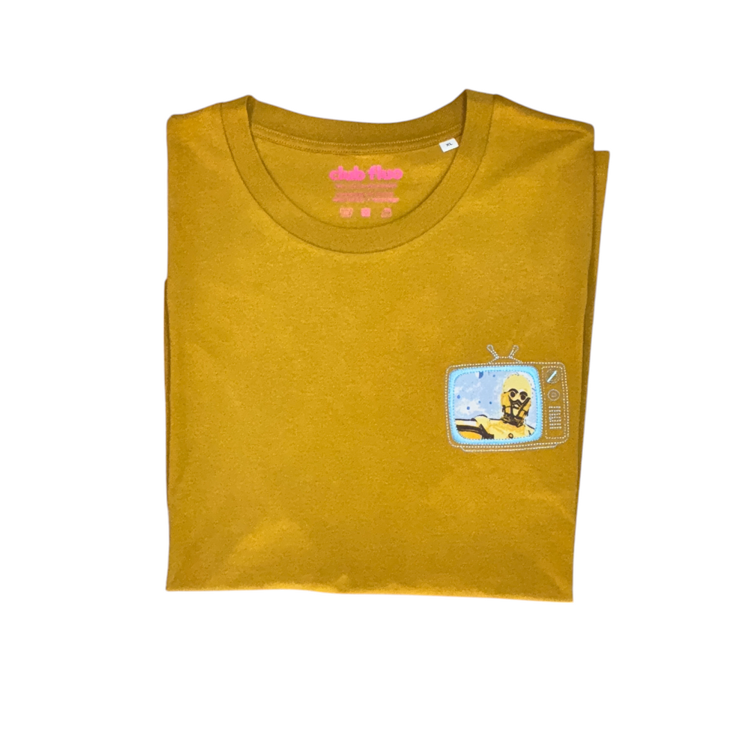 T-Shirt TV - R2D2 / Ochre - Coton Bio / Taille XL