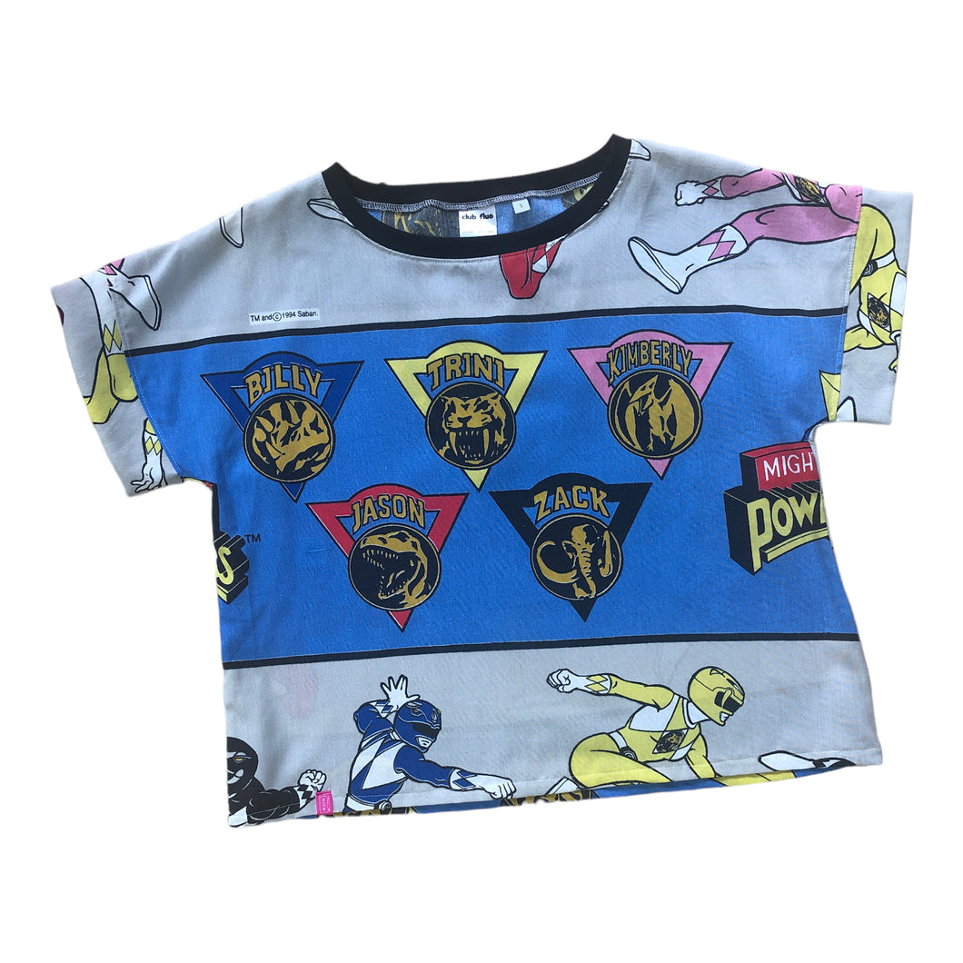 Boxy Top Upcyclé / Power Rangers / Taille S