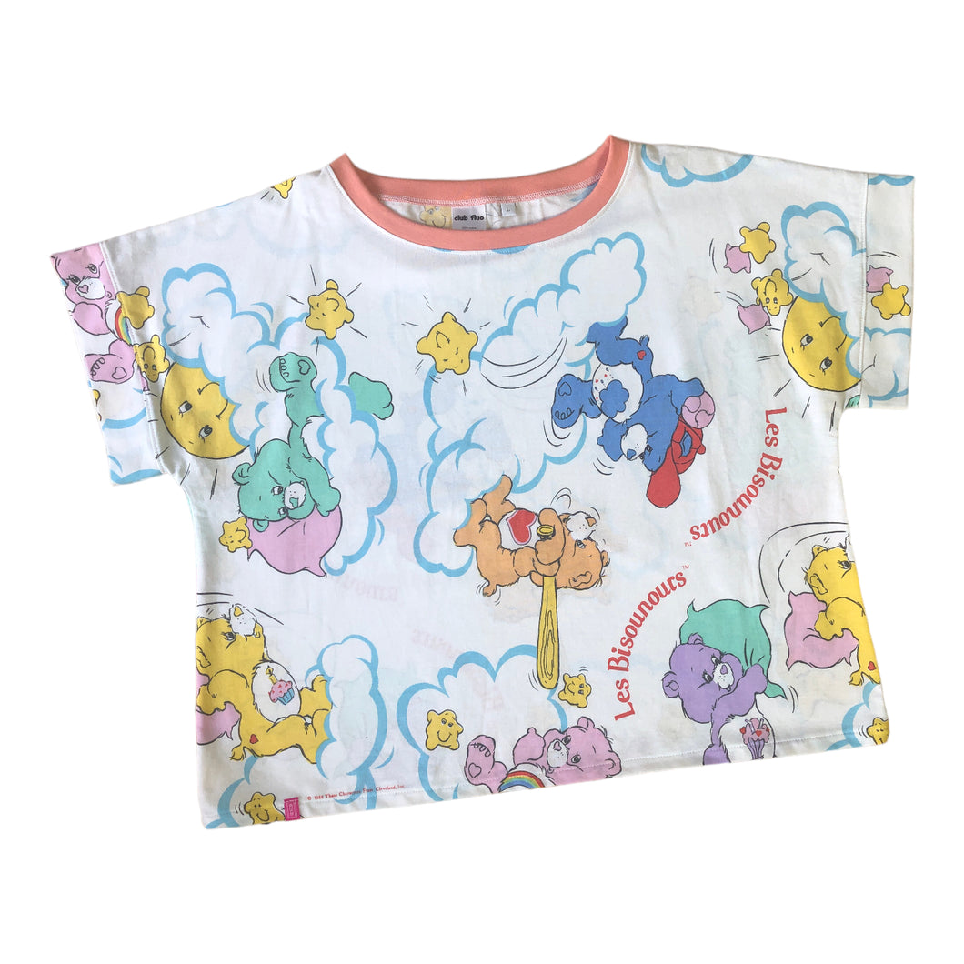 Boxy Top Upcyclé / Les Bisounours / Taille L