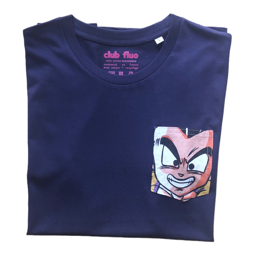 T-Shirt Prune  / Poche Vegeta - Coton Bio / Taille L