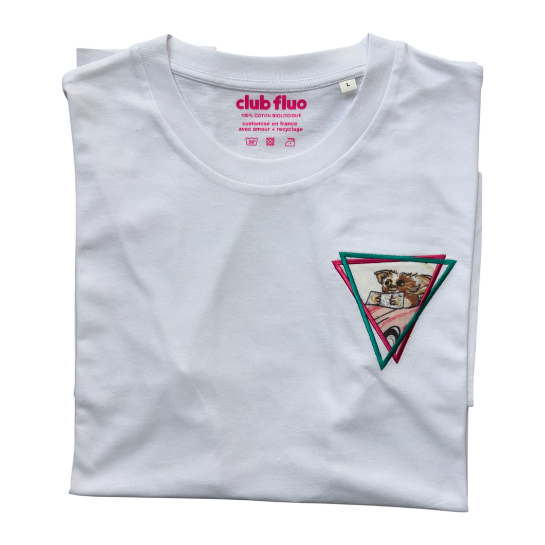 T-Shirt Retrowave - Gizmo / Blanc - Coton Bio / Taille L