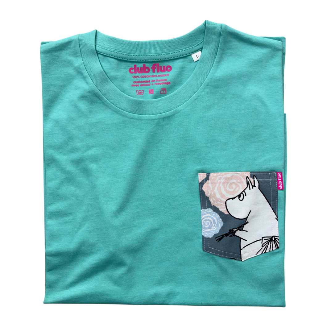 T-Shirt Poche - Les Moomins / Vert - Coton Bio / Taille L