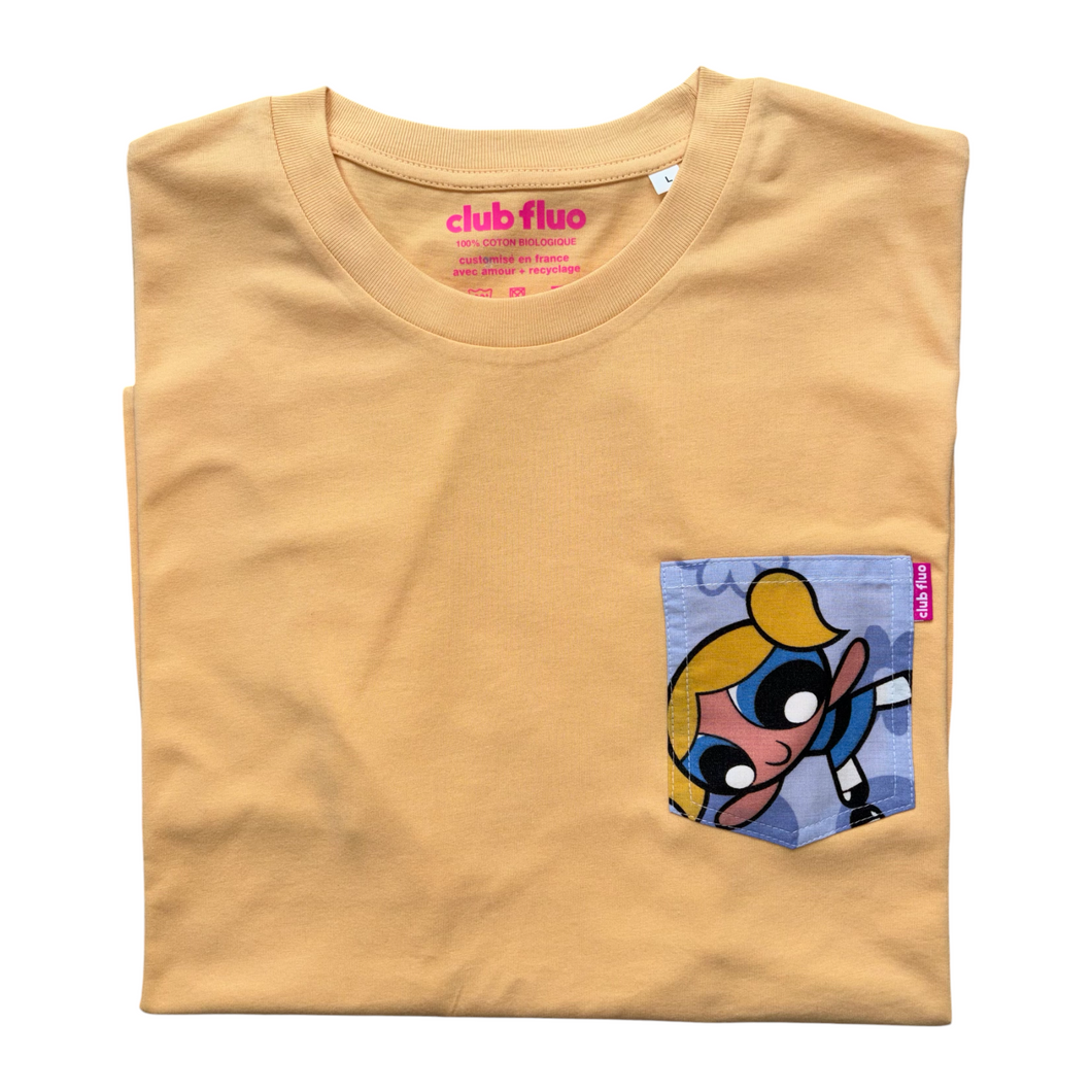 T-Shirt Poche - Bulle / Jaune - Coton Bio / Taille L
