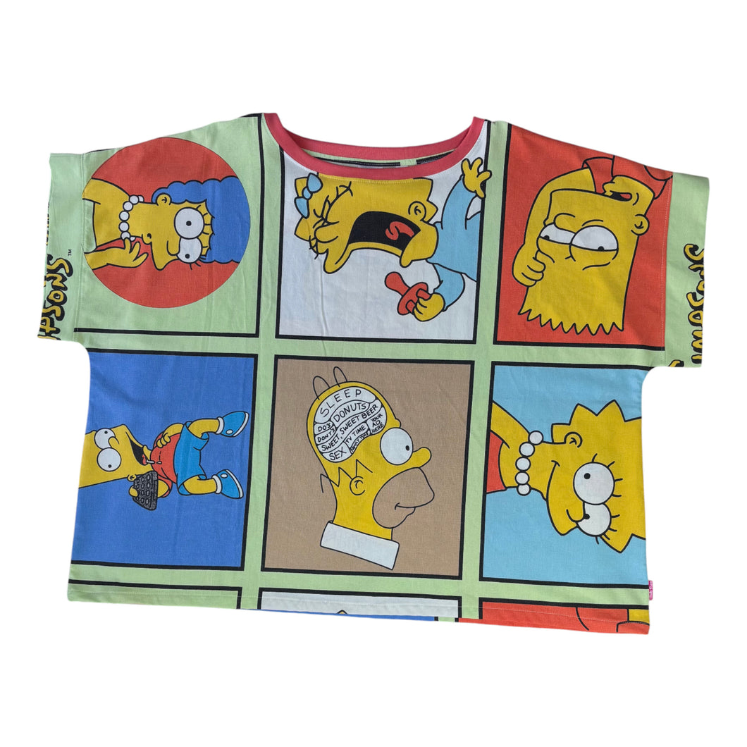 Boxy Top Upcyclé / Les Simpson / Taille XXL