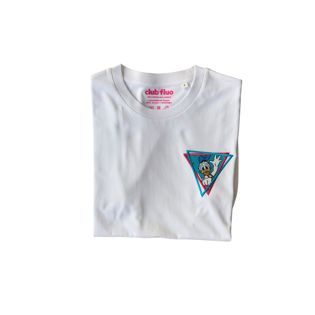 T-Shirt Retrowave - Donald / Blanc - Coton Bio / Taille S