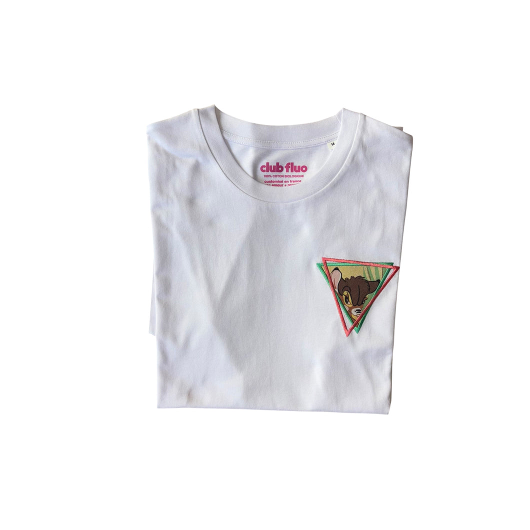 T-Shirt Retrowave - Bambi / Blanc - Coton Bio / Taille M