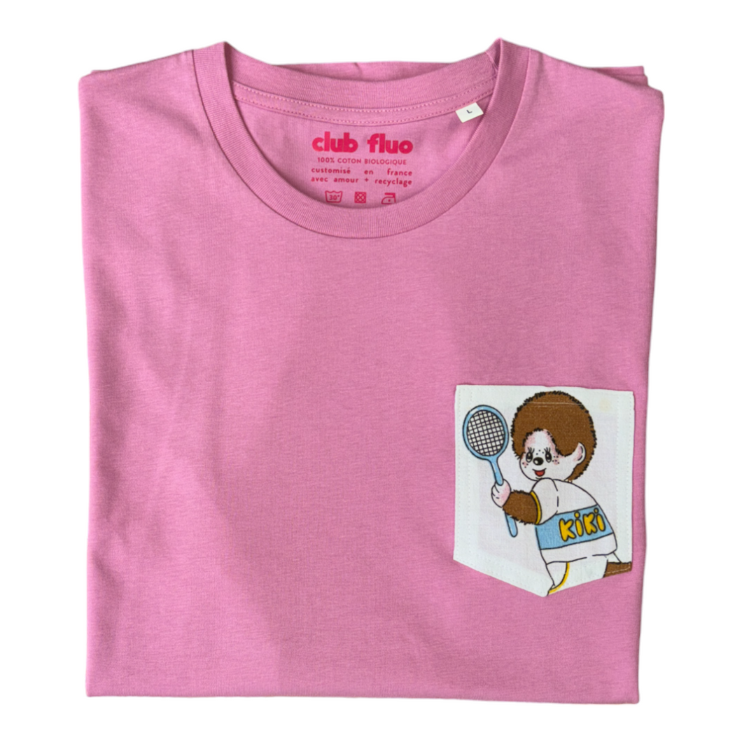 T-Shirt Poche - Kiki / Rose - Coton Bio / Taille L
