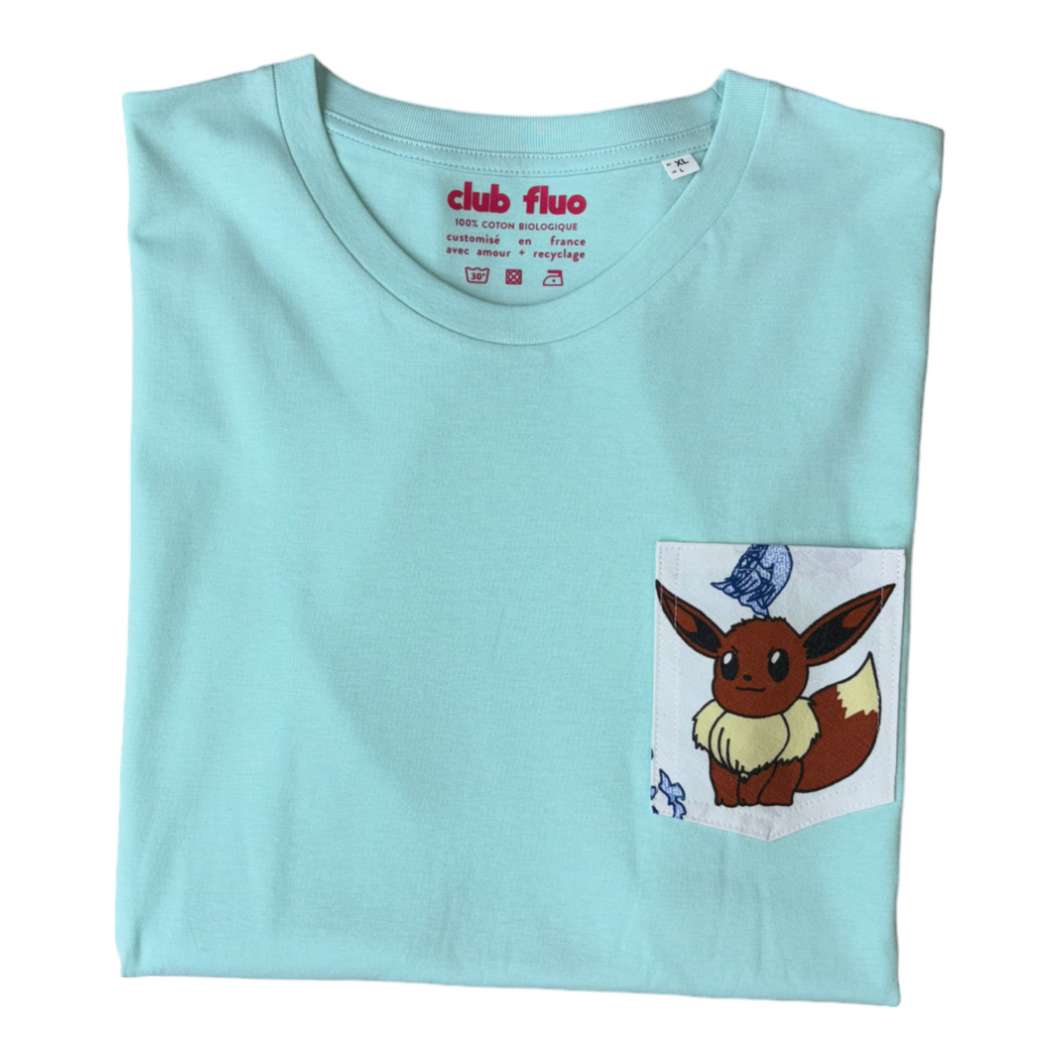 T-Shirt Poche - Evoli / Vert Caraibes - Coton Bio / Taille XL
