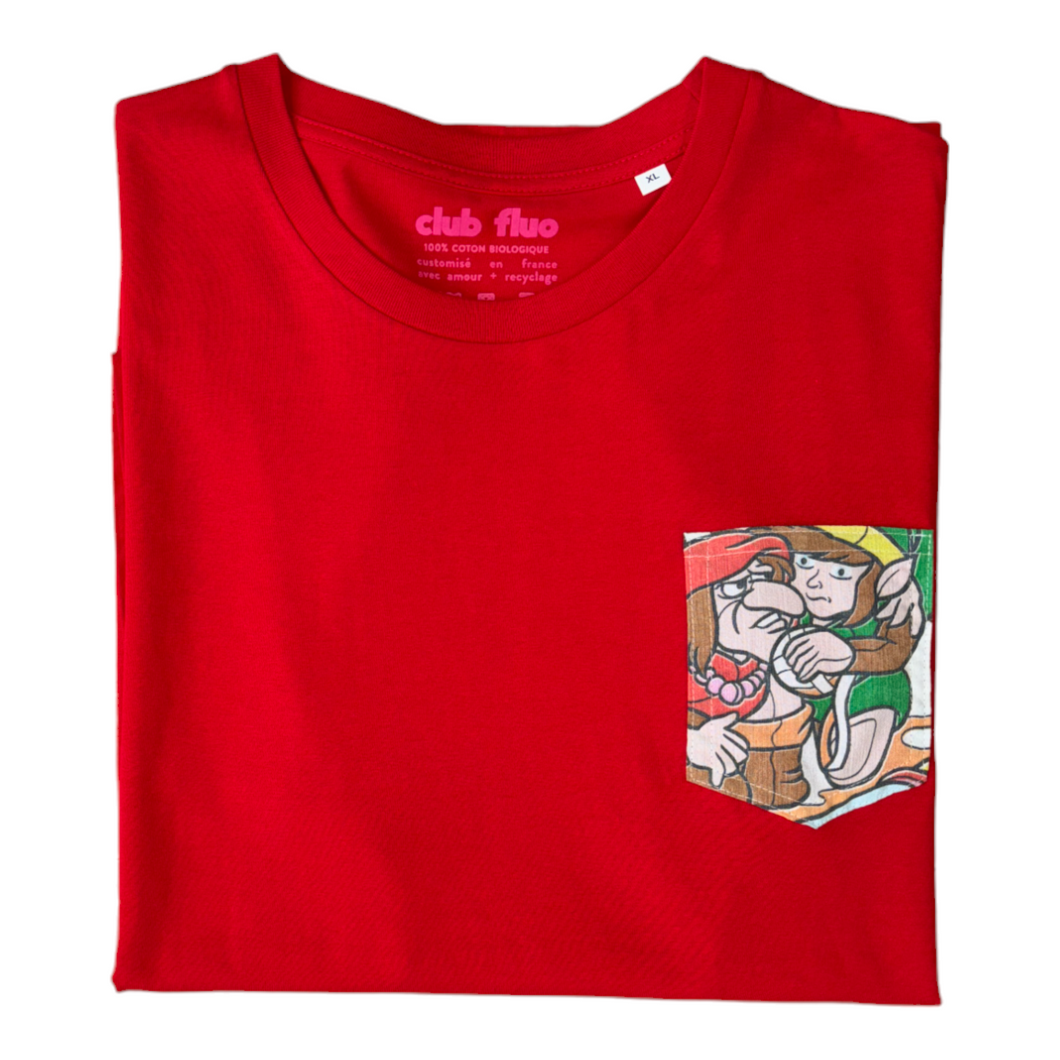T-Shirt Poche - Zelda / Rouge - Coton Bio / Taille XL
