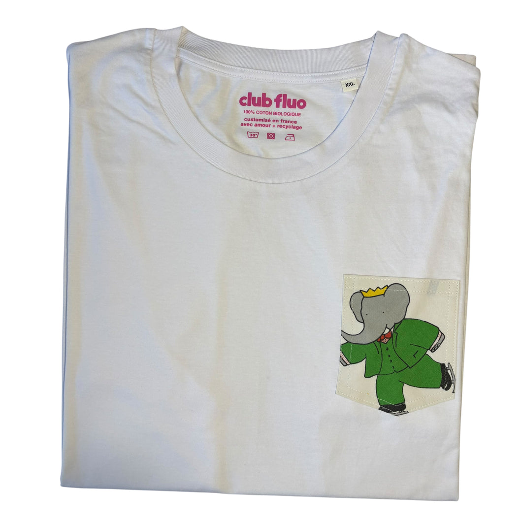 T-Shirt Poche Face B - Babar / Blanc / Taille XXL / Coton Bio