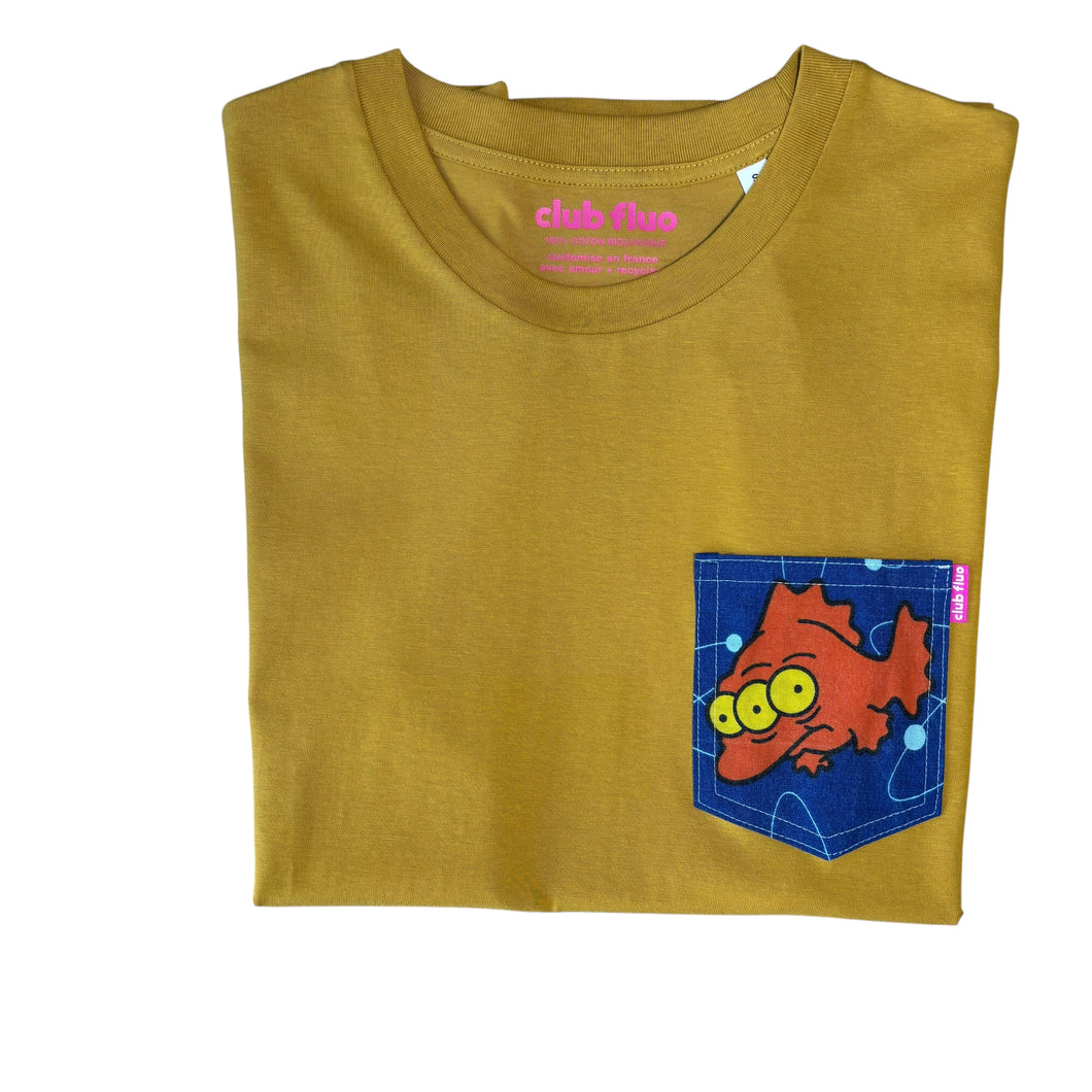 T-Shirt Poche - Blinky / Ochre / Taille S / Coton Bio