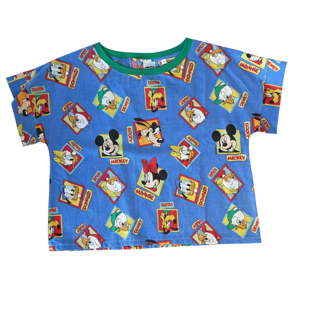 Boxy Top Upcyclé / Mickey & Friends / Taille S