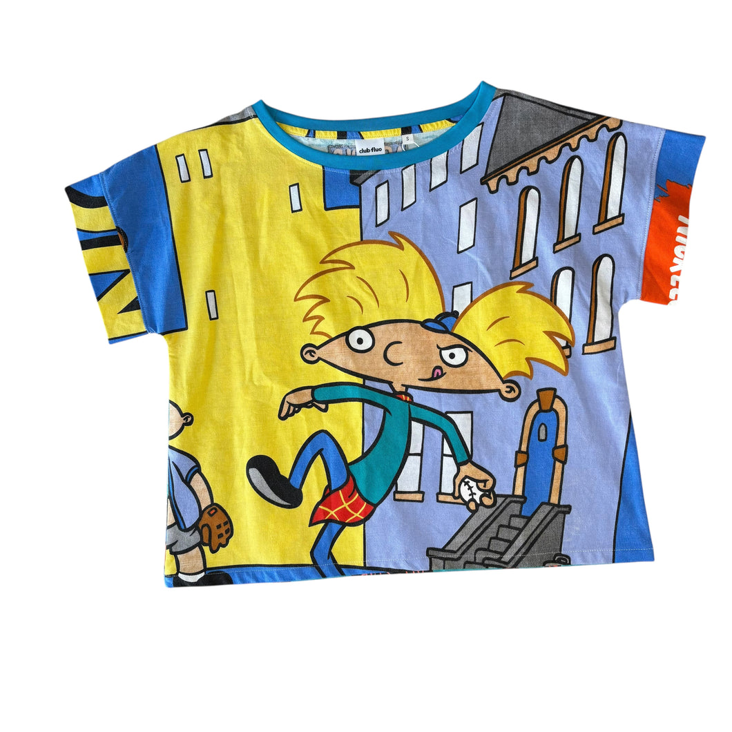 Boxy Top Upcyclé / Hey! Arnold / Taille S