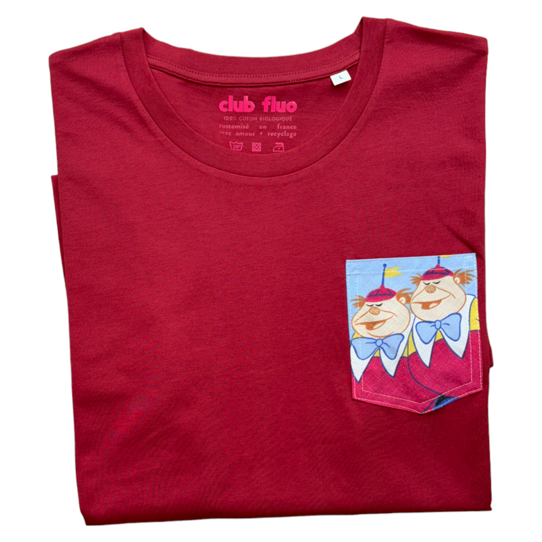 T-Shirt Poche - Alice / Bordeaux - Coton Bio / Taille L