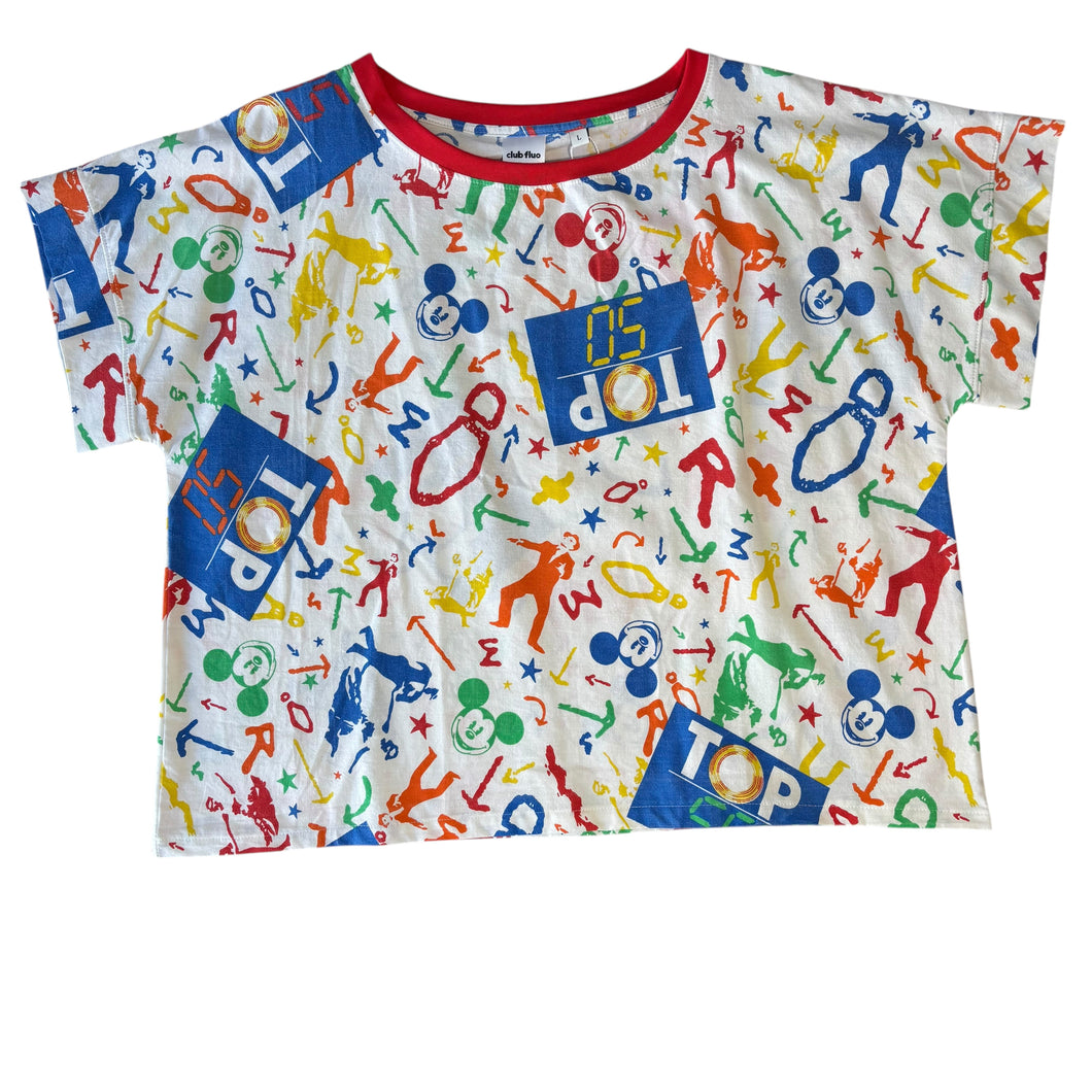 Boxy Top Upcyclé / Mickey Top 50 / Taille L