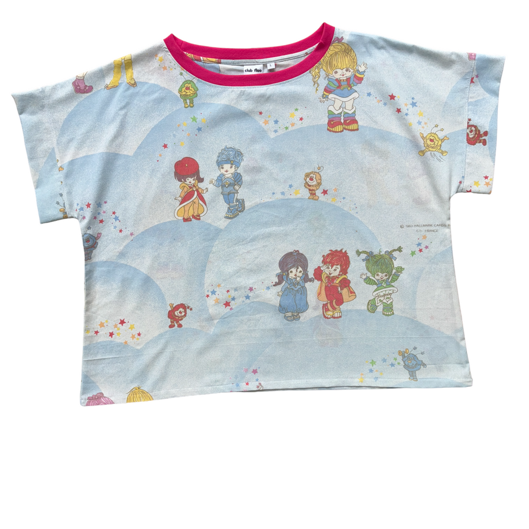 Boxy Top Upcyclé / Rainbow Brite / Taille L
