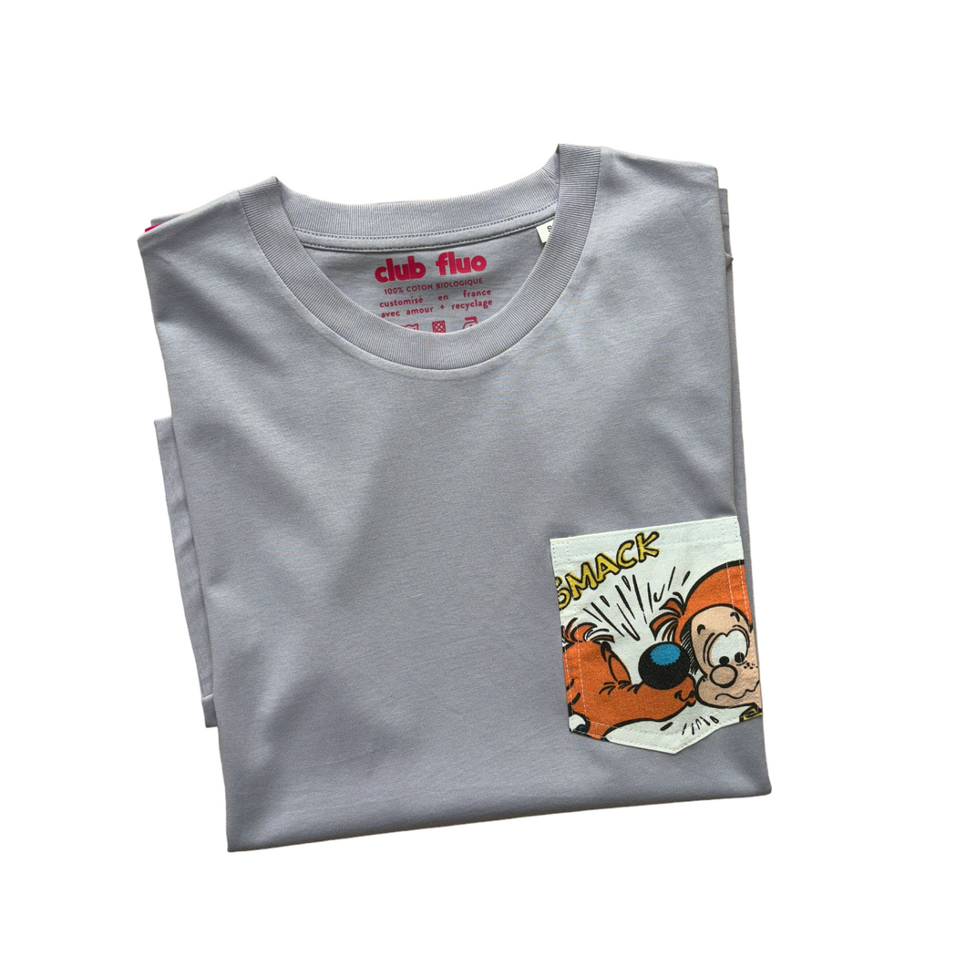 T-Shirt Poche - Boule & Bill / Lavande - Coton Bio / Taille S