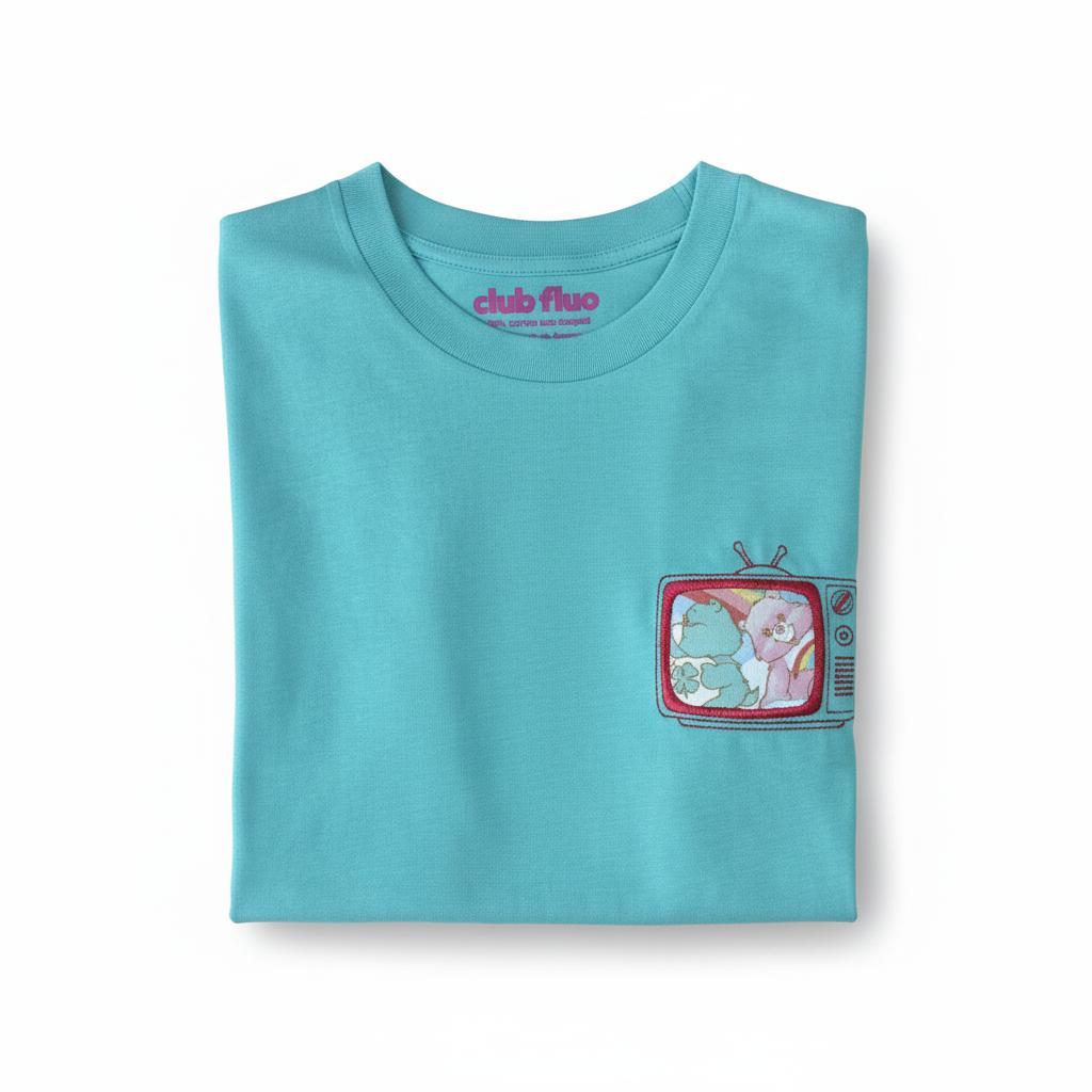 T-Shirt TV - Bisounours / Vert - Coton Bio / Taille S