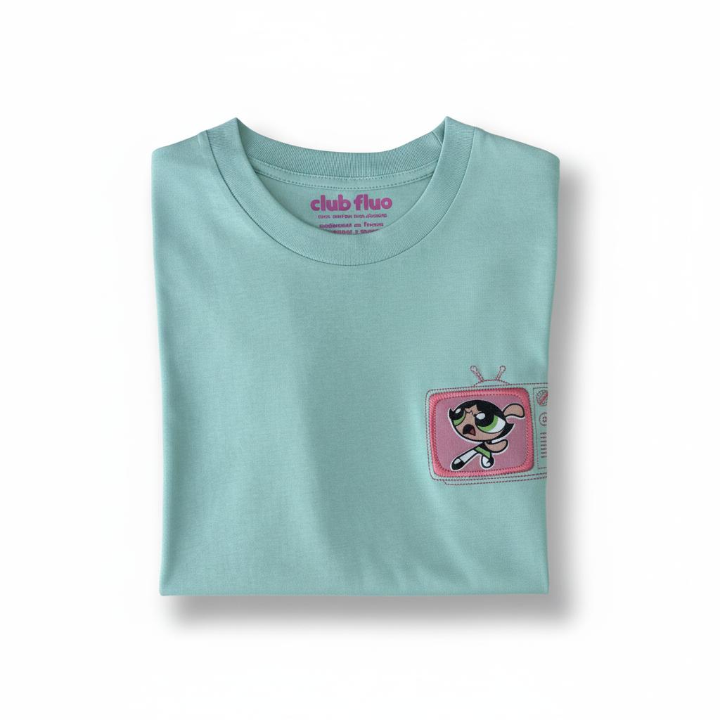 T-Shirt TV - Super Nanas / Vert - Coton Bio / Taille S