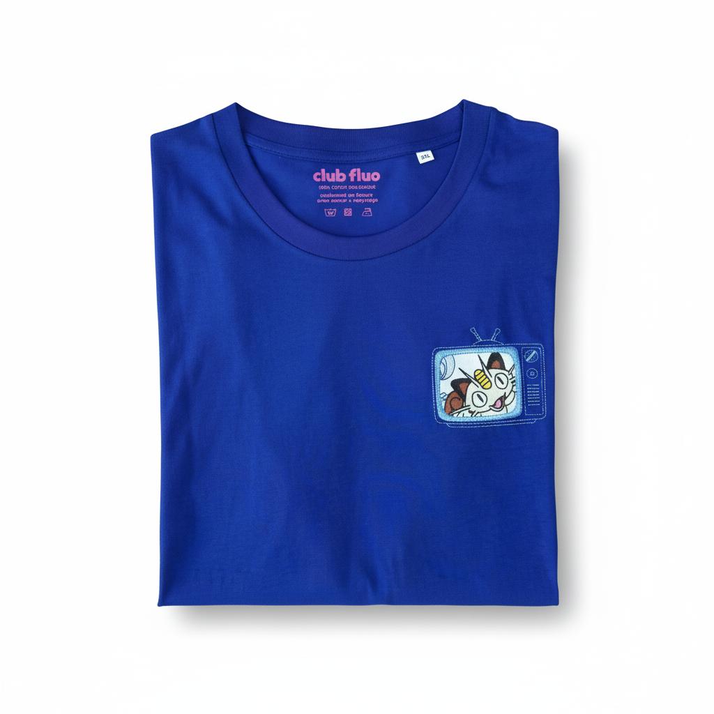 T-Shirt TV - Miaouss / Bleu - Coton Bio / Taille 3XL