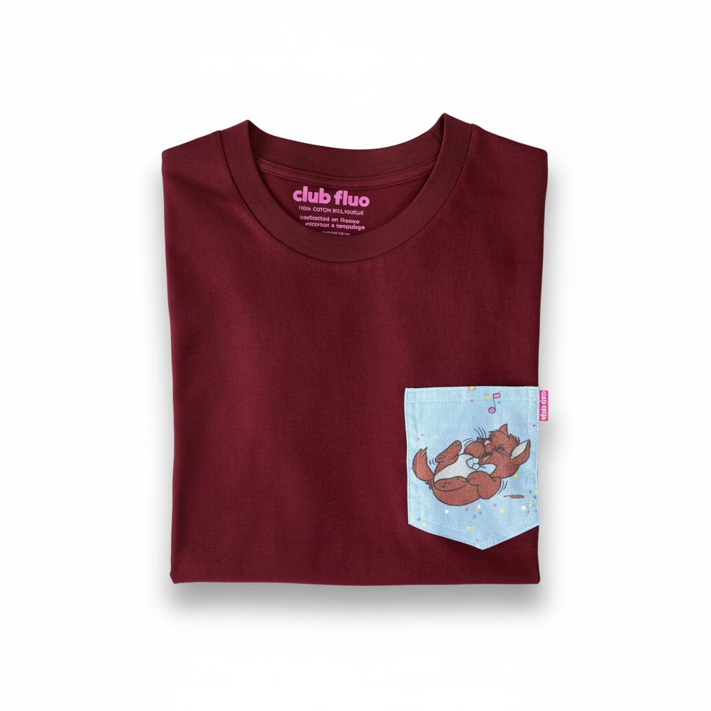 T-Shirt Poche - Aristochats / Bordeau / Taille S / Coton Bio