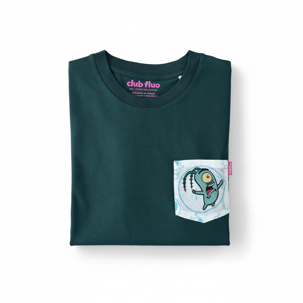 T-Shirt Poche - Plancton / Vert / Taille S / Coton Bio