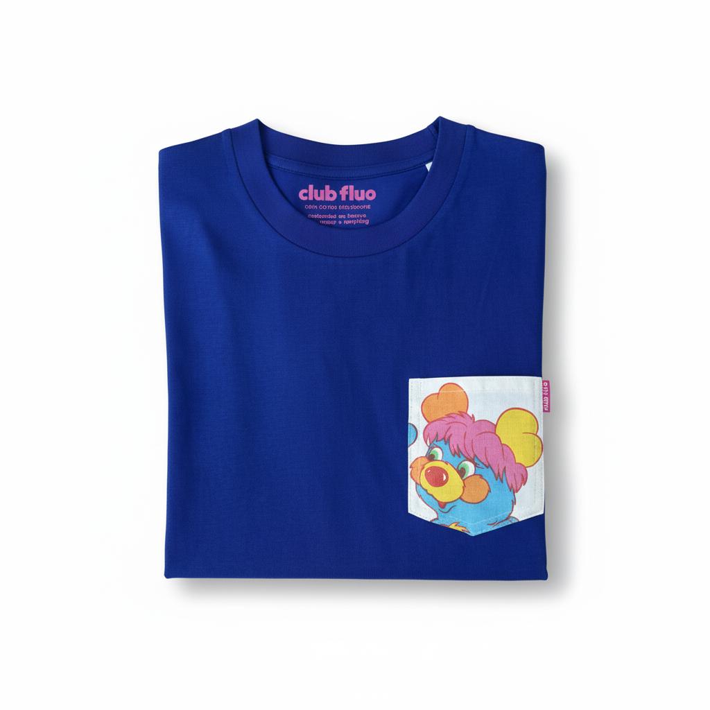 T-Shirt Poche - Popples / Bleu / Taille S / Coton Bio
