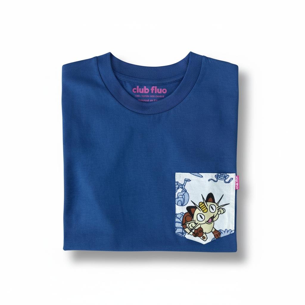 T-Shirt Poche - Miaouss / Bleu / Taille S / Coton Bio