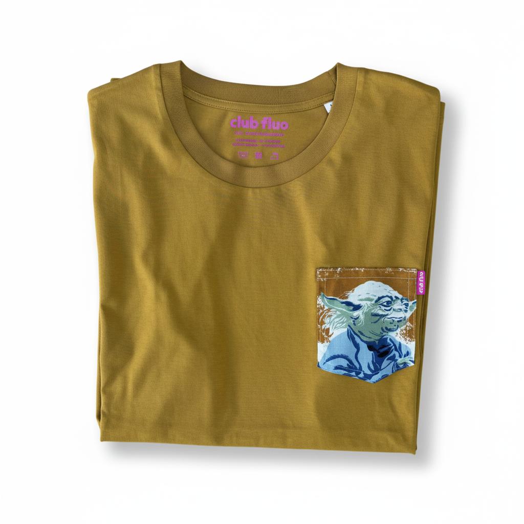 T-Shirt Poche - Yoda / Ochre / Taille L / Coton Bio