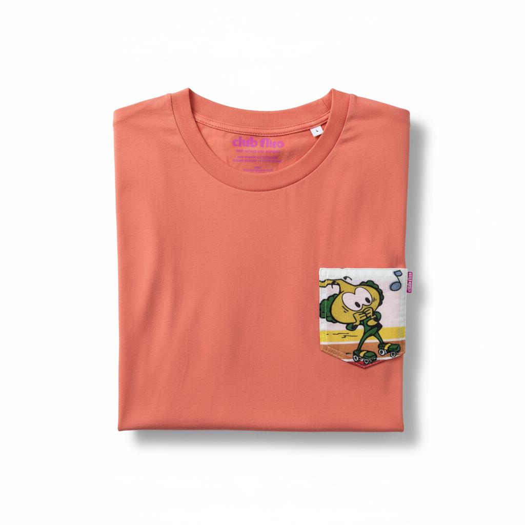 T-Shirt Poche - Snorkys / Orange / Taille L / Coton Bio