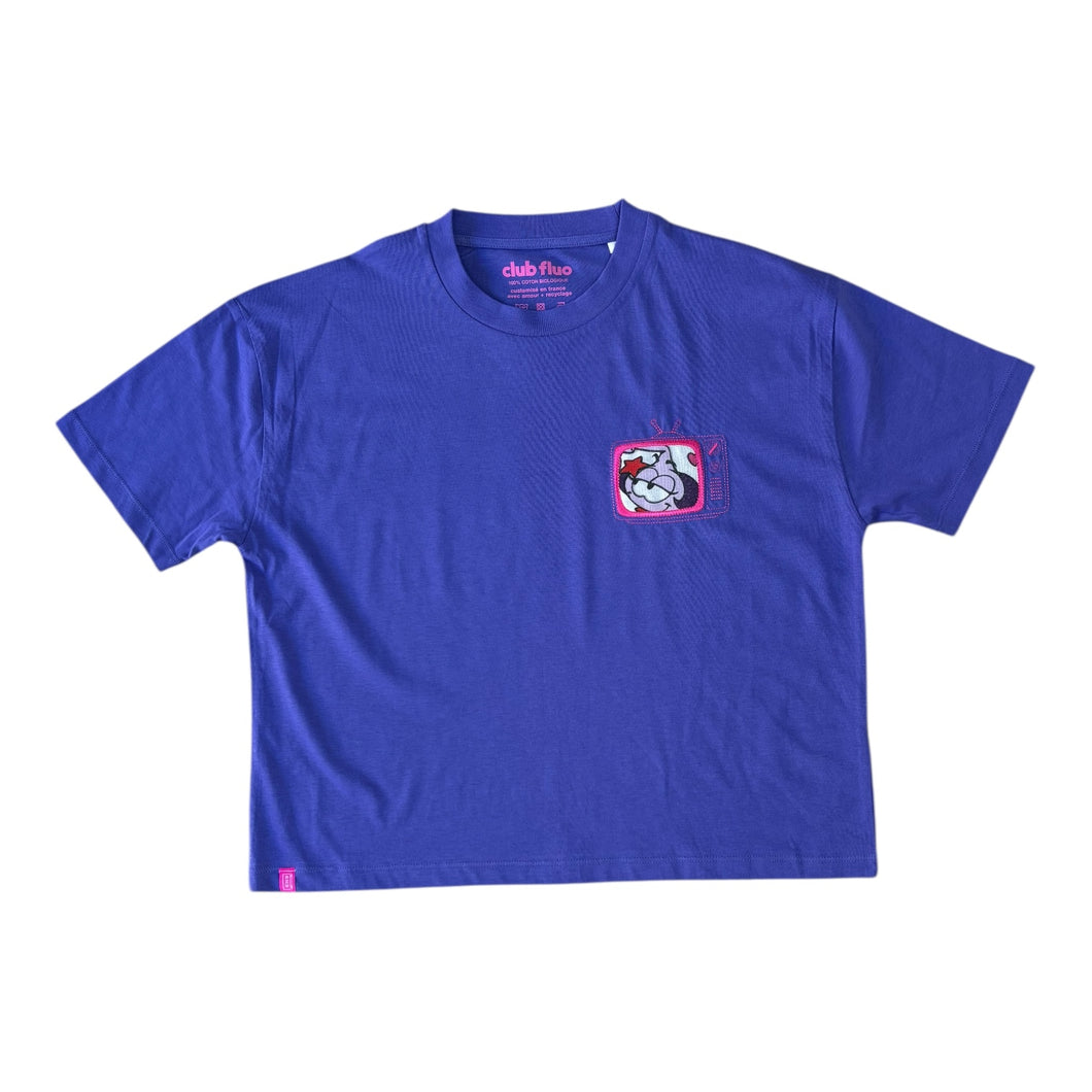T-Shirt TV Femme - Snorkys / Violet - Coton Bio / Taille S