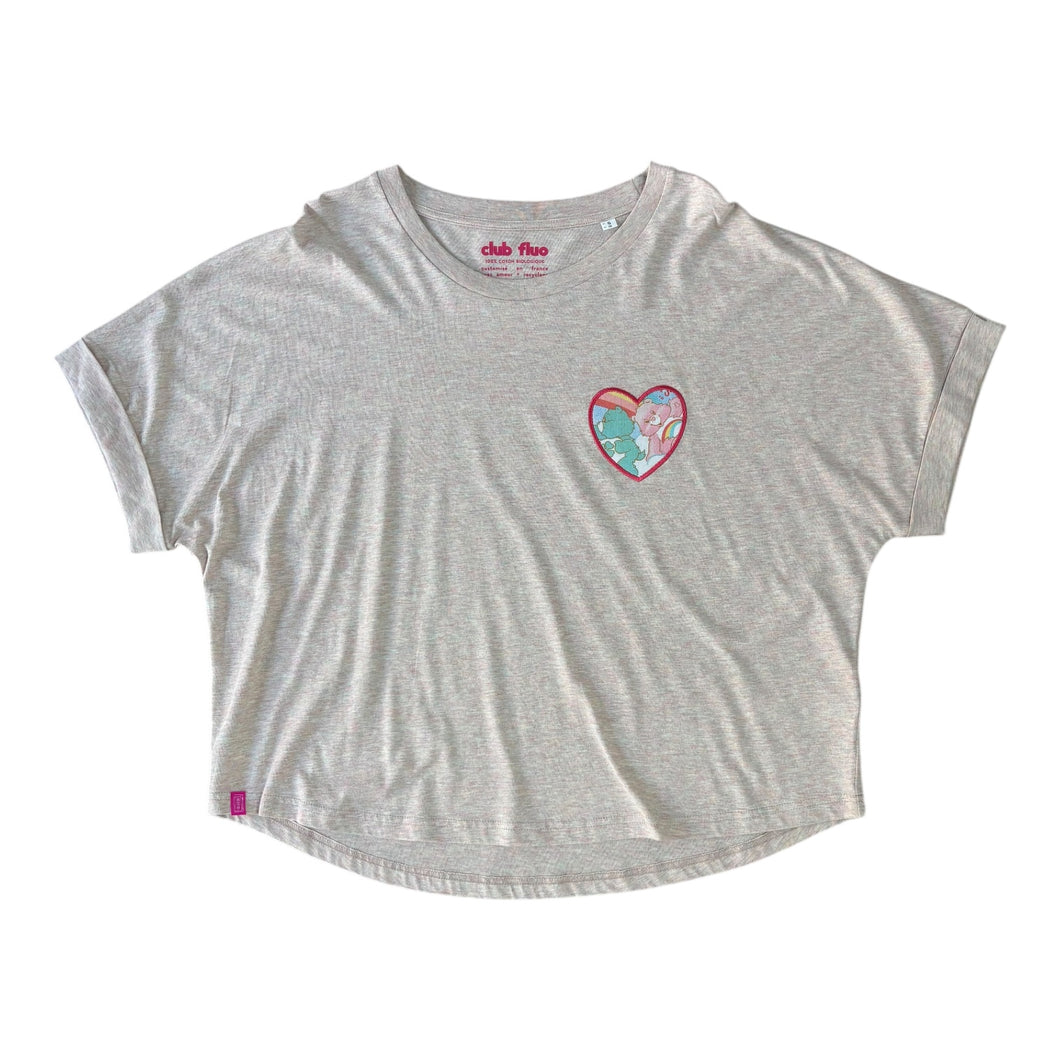 T-Shirt Coeur Femme - Bisounours / Rainbow - Coton Bio / Taille S