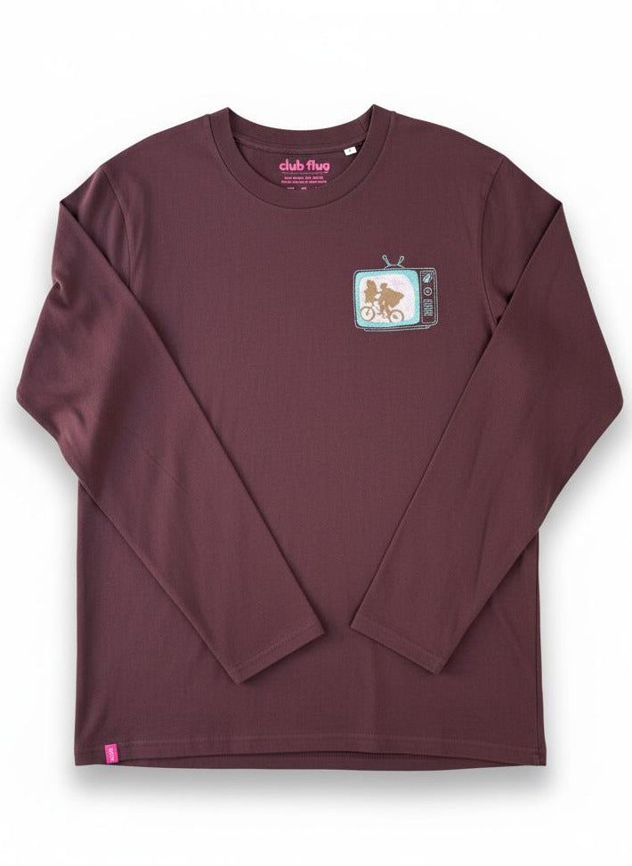 T-Shirt TV Manches Longues - E.T. / Chocolat / Taille L / Coton Bio
