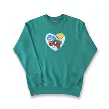 Charger l&#39;image dans la galerie, Coeur Sweat-shirt col rond &quot;Trolls&quot; / Vert / Taille M
