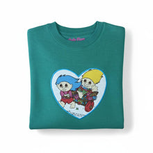 Charger l&#39;image dans la galerie, Coeur Sweat-shirt col rond &quot;Trolls&quot; / Vert / Taille M
