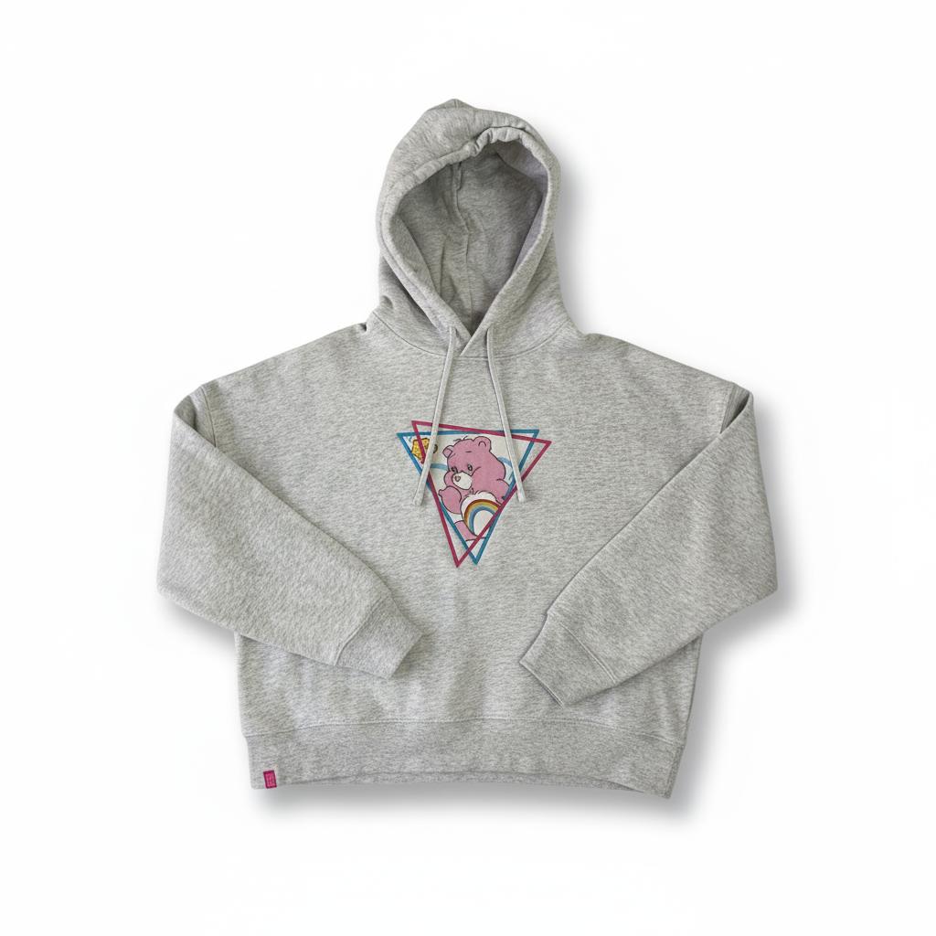 Hoodie Retrowave Femme - Bisounours / Gris Chiné / Taille S