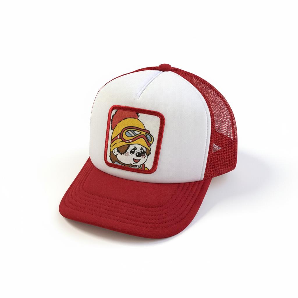 Casquette Trucker / Custo Upcyclée Kiki / Rouge