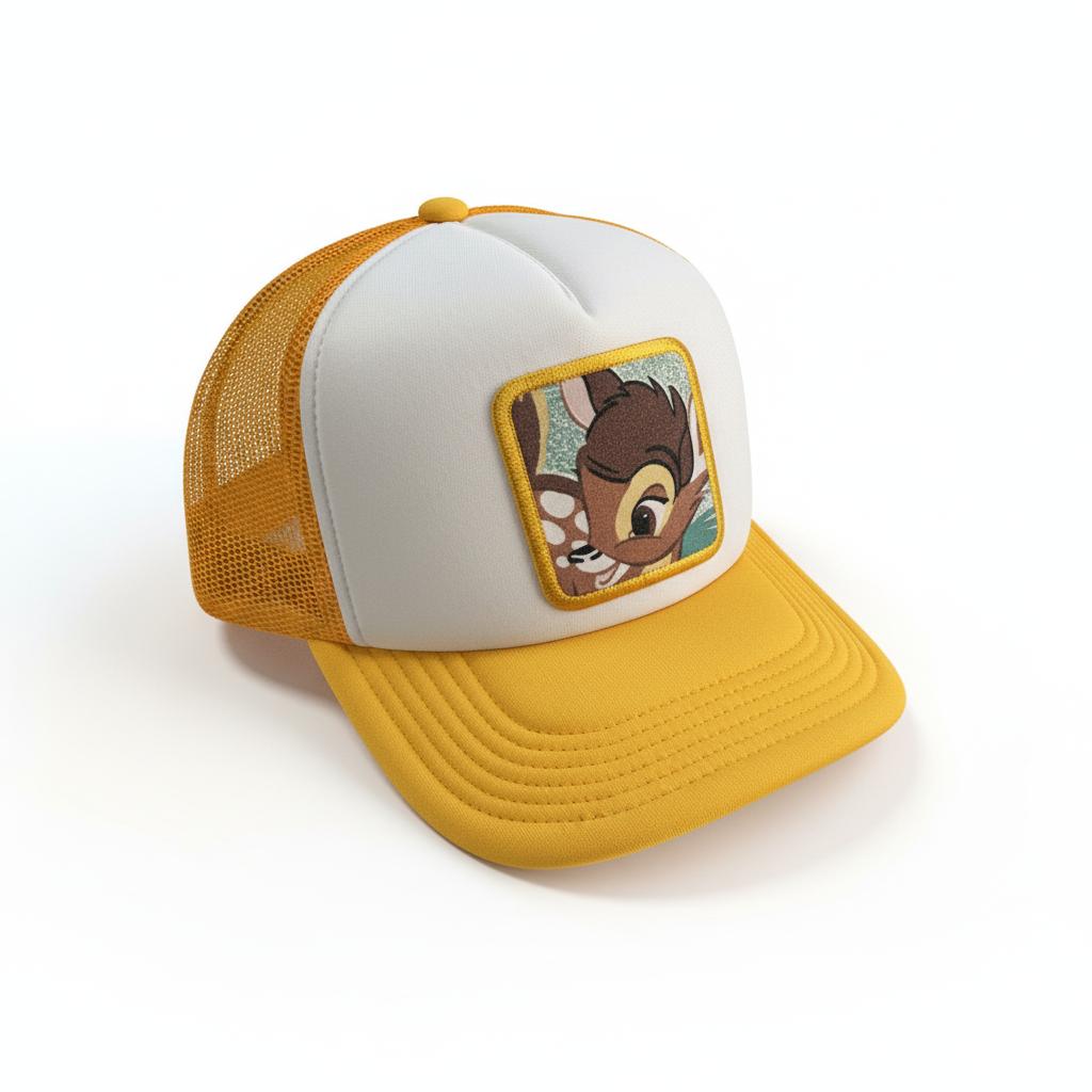 Casquette Trucker / Custo Upcyclée Bambi / Jaune
