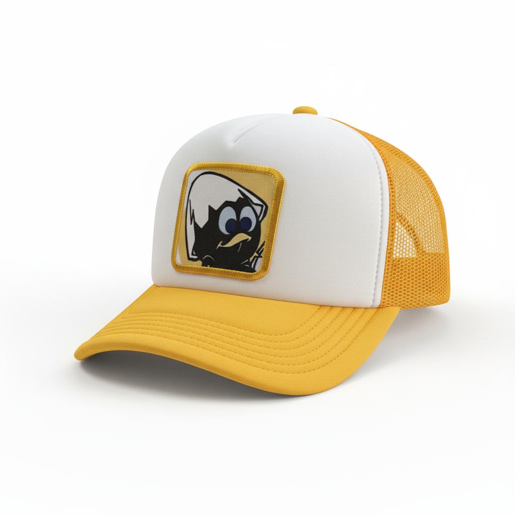 Casquette Trucker / Custo Upcyclée Calimero / Jaune
