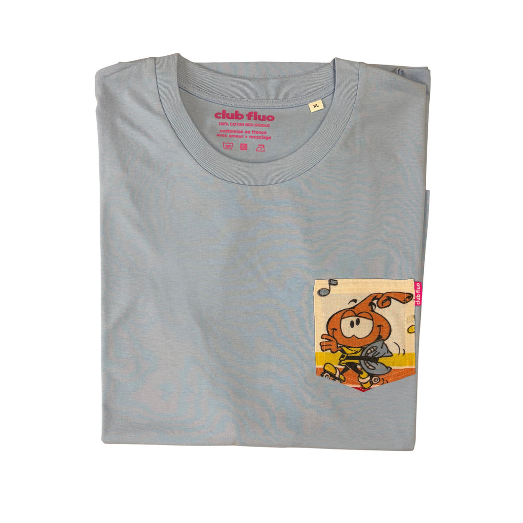 T-Shirt Poche - Snorky / Bleu Ciel / Taille XL / Coton Bio