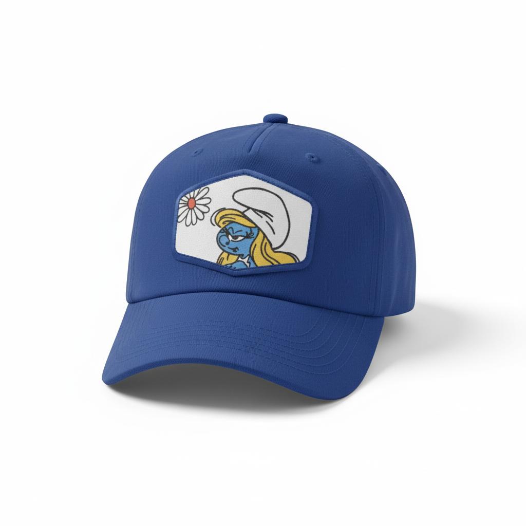 Casquette Schtroumpfette / Custo upcyclée / Bleu