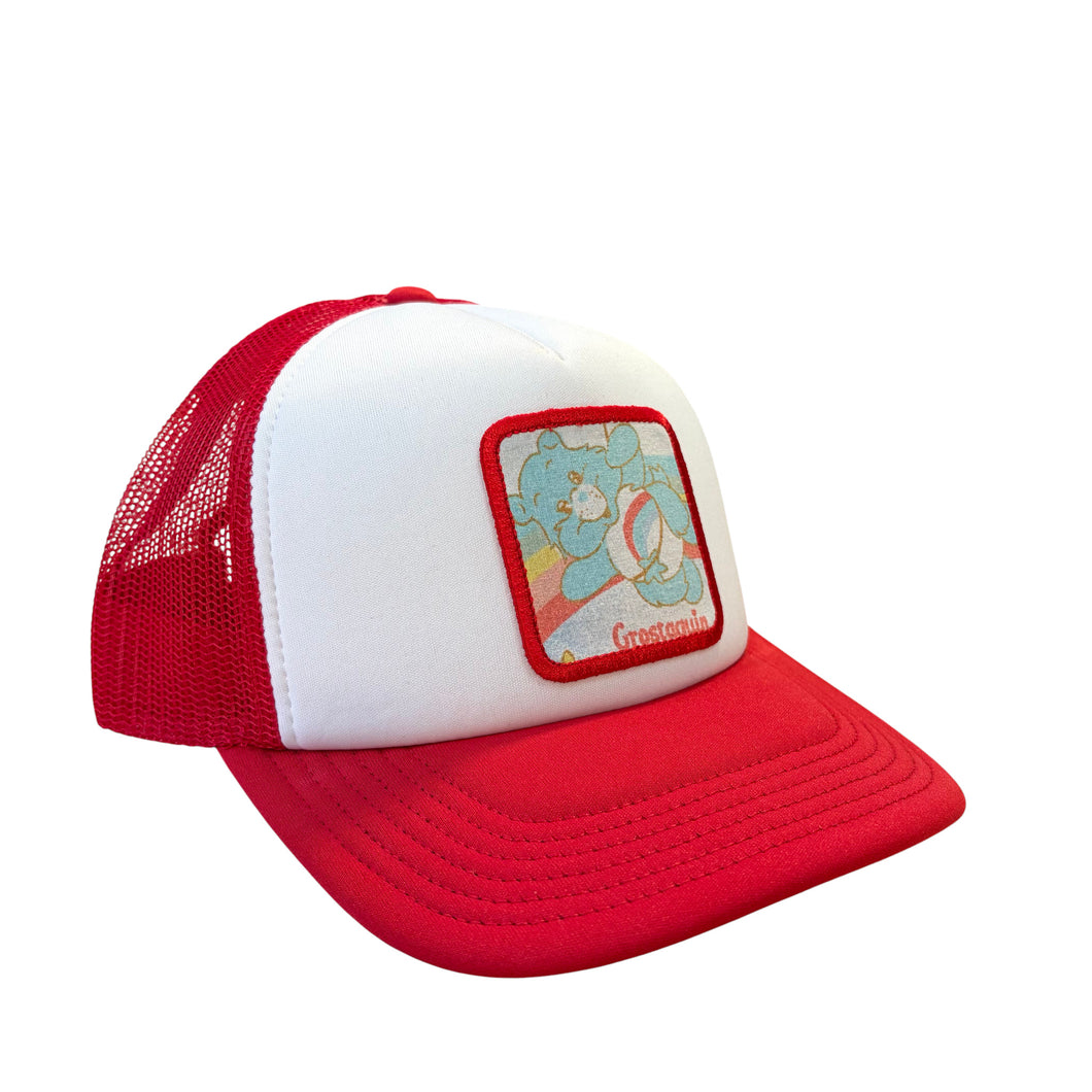 Casquette Trucker / Custo Upcyclée Bisounours / Rouge